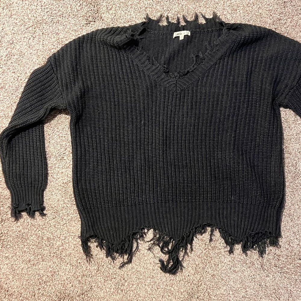 Camille & Co Distressed Knit Sweater